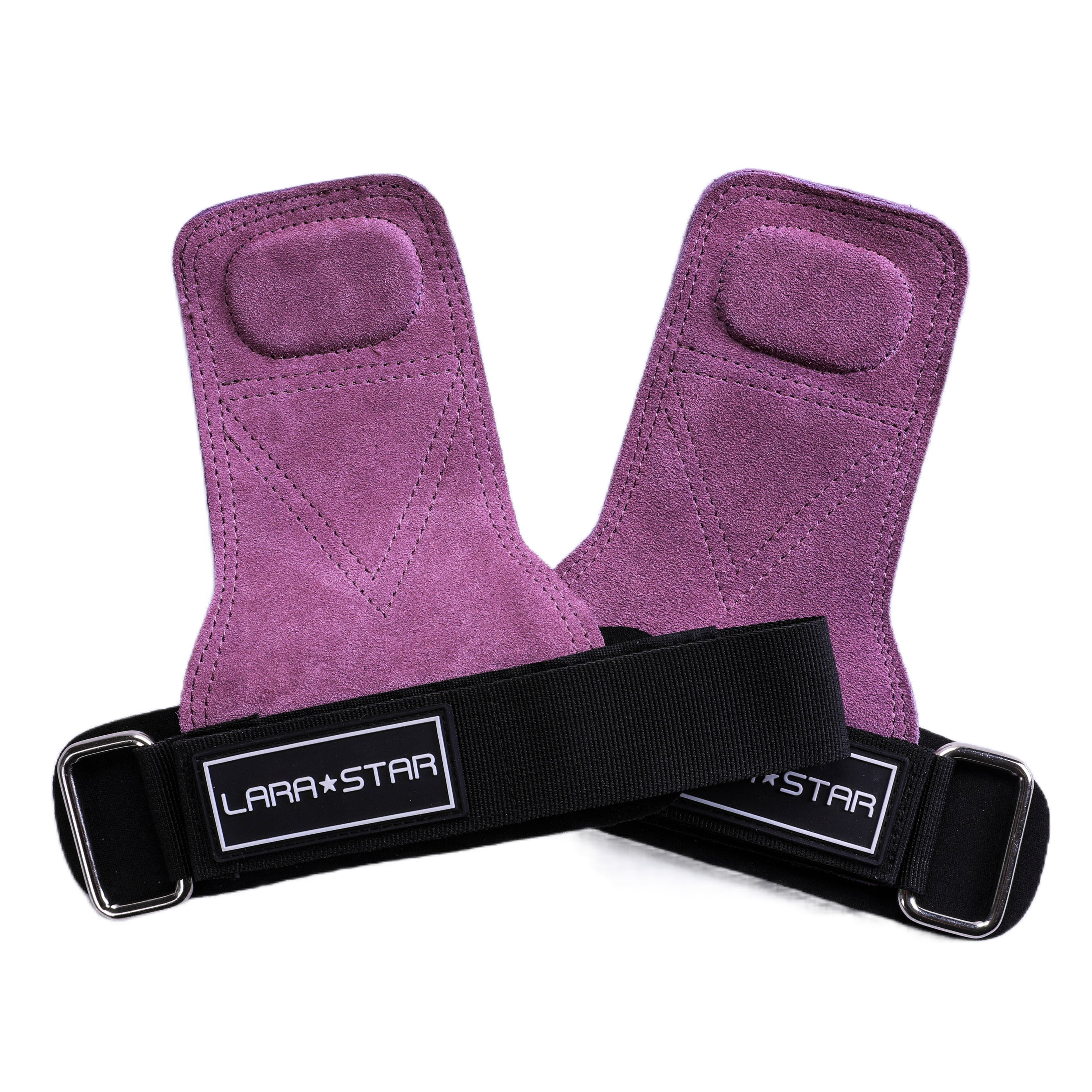 LS0776 Double Layer Leather Hand Grip Deadlift Straps with Padded