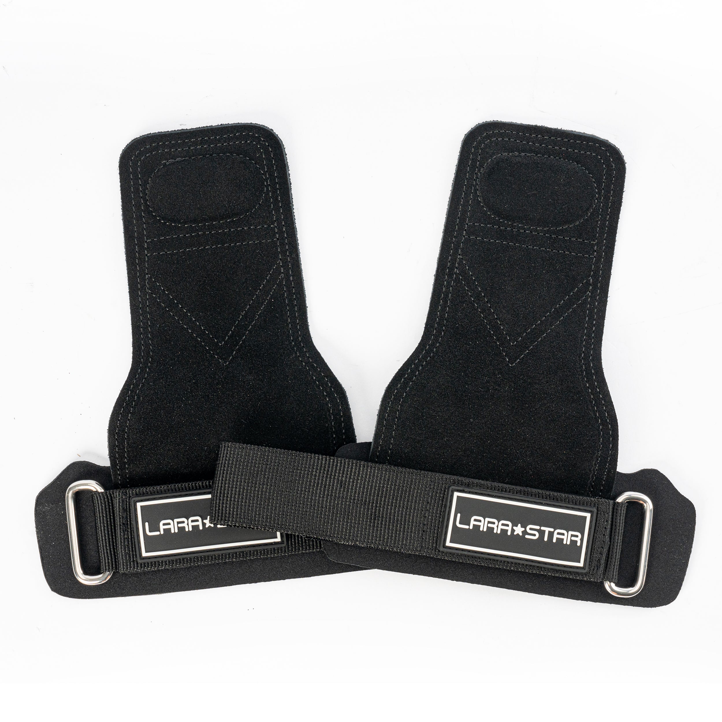 LS0776 Double Layer Leather Hand Grip Deadlift Straps with Padded