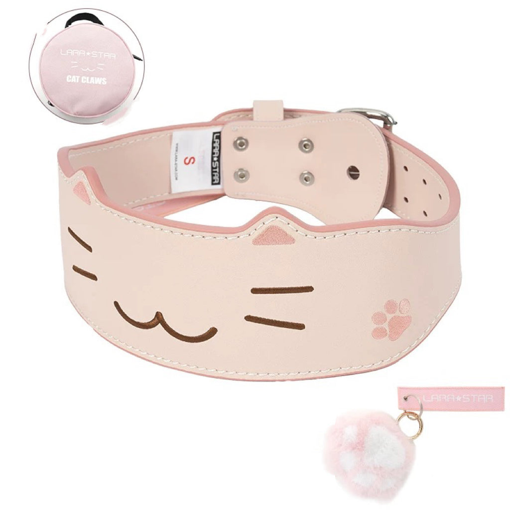 LS0854 Cat and fish Cowhide Embroidered Couple Weightlifting belt