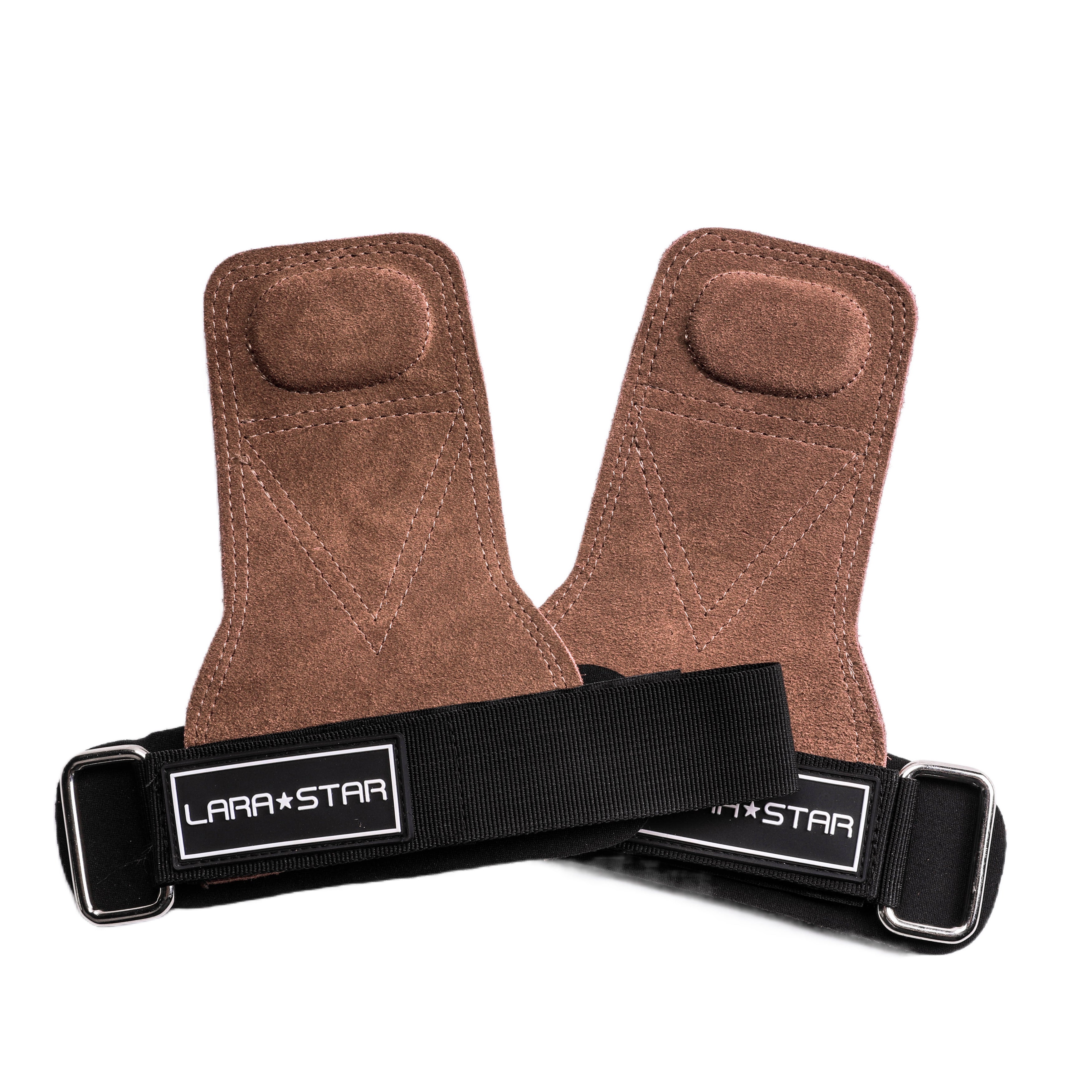 LS0776 Double Layer Leather Hand Grip Deadlift Straps with Padded