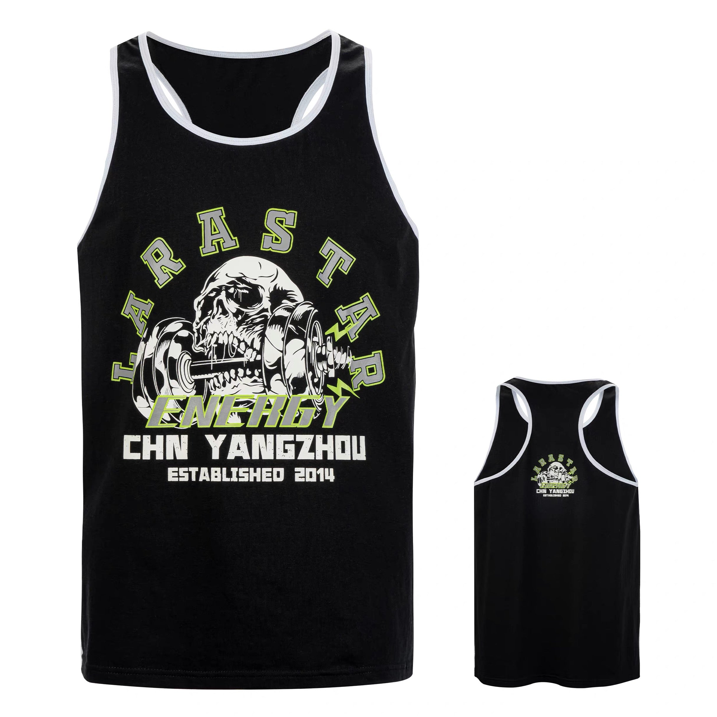 LS1536 Male singlet skull design tank top gym wear
